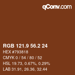Color code: RGB 121.9 56.2 24 | qconv.com
