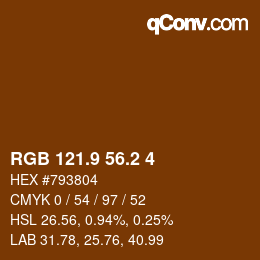 Color code: RGB 121.9 56.2 4 | qconv.com