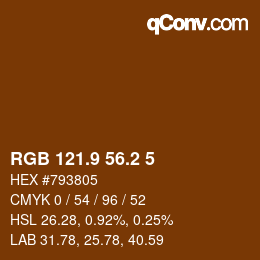 Color code: RGB 121.9 56.2 5 | qconv.com