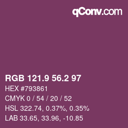 Color code: RGB 121.9 56.2 97 | qconv.com