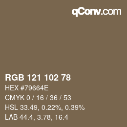 Código de color: RGB 121 102 78 | qconv.com
