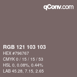 カラーコード: RGB 121 103 103 | qconv.com
