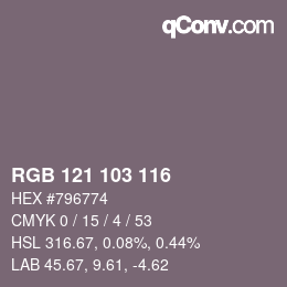 Color code: RGB 121 103 116 | qconv.com
