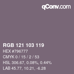 カラーコード: RGB 121 103 119 | qconv.com