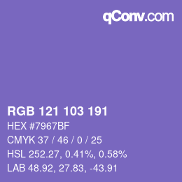 Color code: RGB 121 103 191 | qconv.com