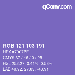 Color code: RGB 121 103 191 | qconv.com