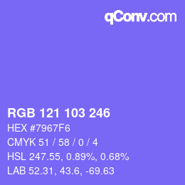 Color code: RGB 121 103 246 | qconv.com
