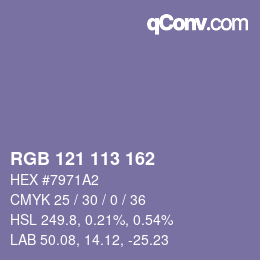 カラーコード: RGB 121 113 162 | qconv.com