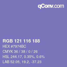 Color code: RGB 121 116 188 | qconv.com