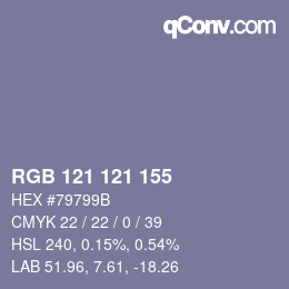 Color code: RGB 121 121 155 | qconv.com