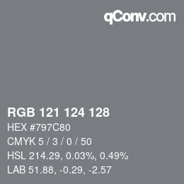 颜色代码: RGB 121 124 128 | qconv.com