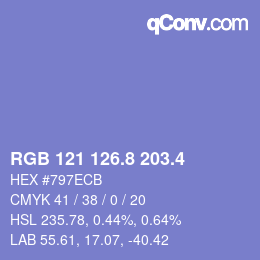 カラーコード: RGB 121 126.8 203.4 | qconv.com