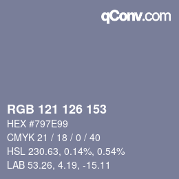 カラーコード: RGB 121 126 153 | qconv.com