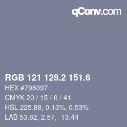 カラーコード: RGB 121 128.2 151.6 | qconv.com