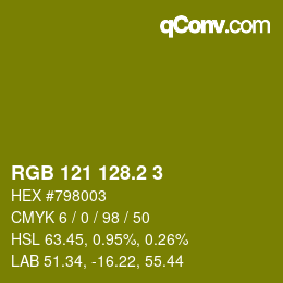 カラーコード: RGB 121 128.2 3 | qconv.com
