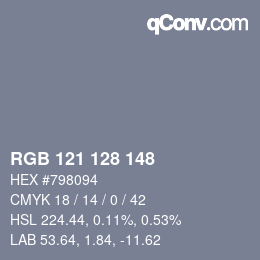 Color code: RGB 121 128 148 | qconv.com