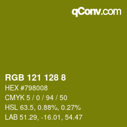 Color code: RGB 121 128 8 | qconv.com