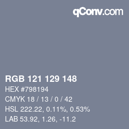 颜色代码: RGB 121 129 148 | qconv.com