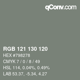 Farbcode: RGB 121 130 120 | qconv.com