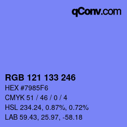 Código de color: RGB 121 133 246 | qconv.com