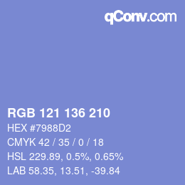 カラーコード: RGB 121 136 210 | qconv.com