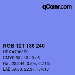 Código de color: RGB 121 136 240 | qconv.com