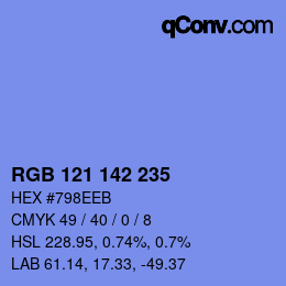 カラーコード: RGB 121 142 235 | qconv.com