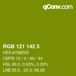 Color code: RGB 121 142 5 | qconv.com