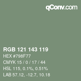 カラーコード: RGB 121 143 119 | qconv.com