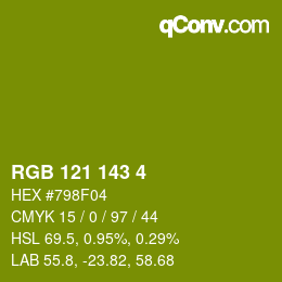 カラーコード: RGB 121 143 4 | qconv.com