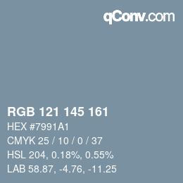 Code couleur: RGB 121 145 161 | qconv.com