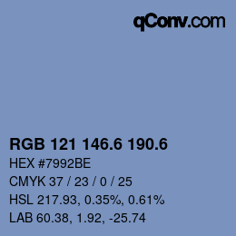 カラーコード: RGB 121 146.6 190.6 | qconv.com