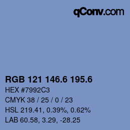 カラーコード: RGB 121 146.6 195.6 | qconv.com