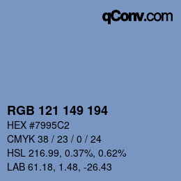 Color code: RGB 121 149 194 | qconv.com