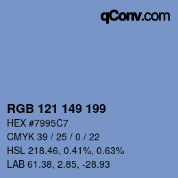 Color code: RGB 121 149 199 | qconv.com