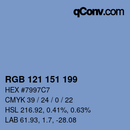Color code: RGB 121 151 199 | qconv.com