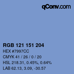 カラーコード: RGB 121 151 204 | qconv.com