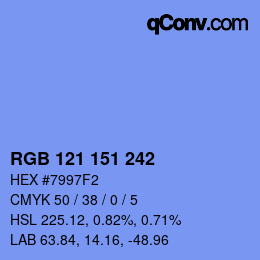 Color code: RGB 121 151 242 | qconv.com