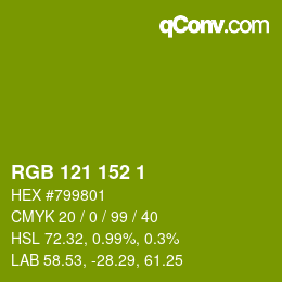 颜色代码: RGB 121 152 1 | qconv.com