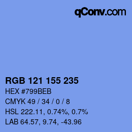 カラーコード: RGB 121 155 235 | qconv.com