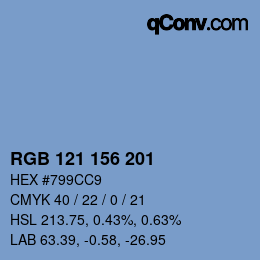 Farbcode: RGB 121 156 201 | qconv.com