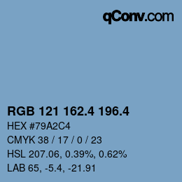 カラーコード: RGB 121 162.4 196.4 | qconv.com