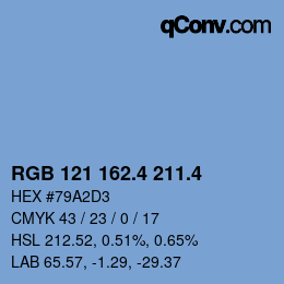 カラーコード: RGB 121 162.4 211.4 | qconv.com