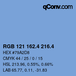 カラーコード: RGB 121 162.4 216.4 | qconv.com