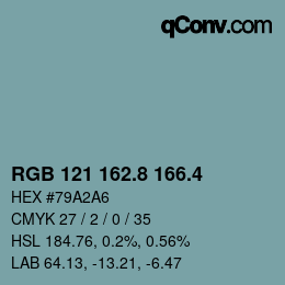 カラーコード: RGB 121 162.8 166.4 | qconv.com