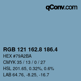 カラーコード: RGB 121 162.8 186.4 | qconv.com
