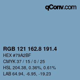 カラーコード: RGB 121 162.8 191.4 | qconv.com