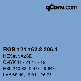 カラーコード: RGB 121 162.8 206.4 | qconv.com