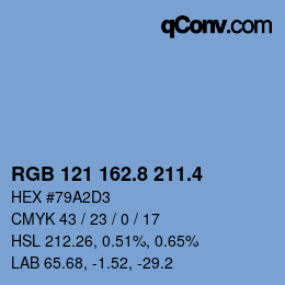 カラーコード: RGB 121 162.8 211.4 | qconv.com