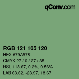 カラーコード: RGB 121 165 120 | qconv.com